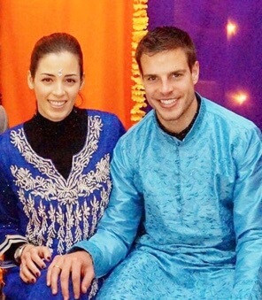 Cesar Azpilicueta with his wife, Adriana Azpilicueta.